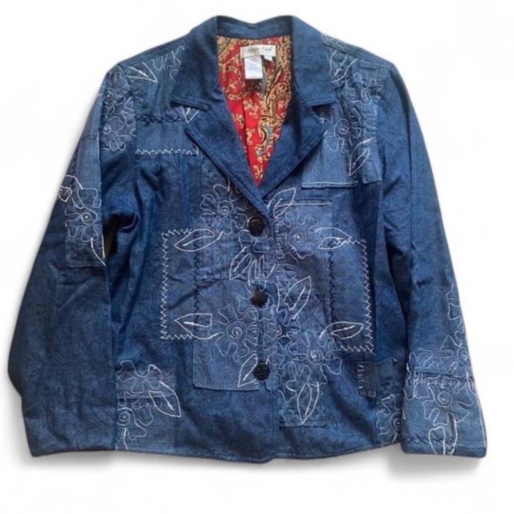 Vtg floral embroidered jacket coldwater creek